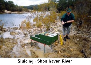 Sluicing - Shoalhaven River - Click to enlarge